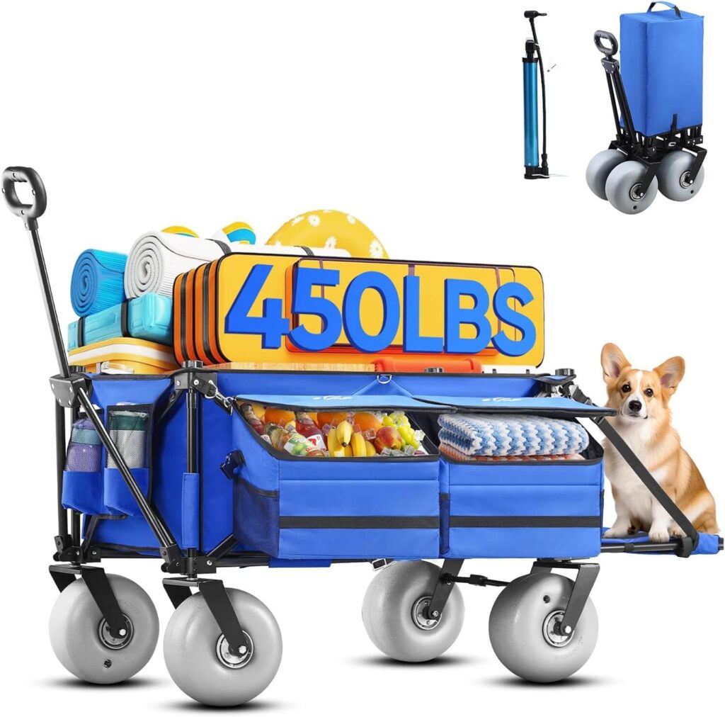 Rovique Beach & Utility Wagon with Balloon Wheels