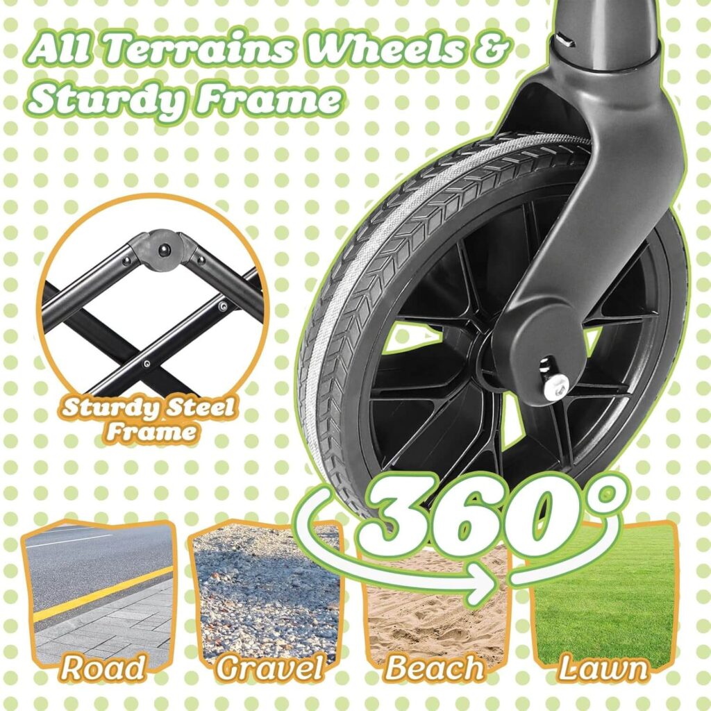 Rovique stroller wagon - Wheel and Brake Setup